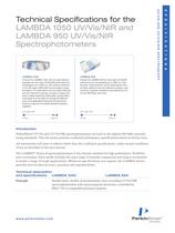 Technical Specifications for the LAMBDA 1050 UV/Vis/NIR and LAMBDA 950 UV/Vis/NIR Spectrophotometers