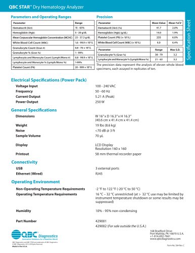 Specification Sheet QBC STAR