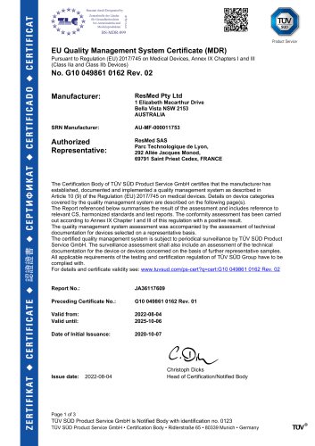  EC certificate (MDR)