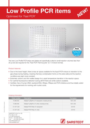 Low Profile PCR items