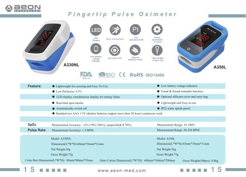 A330NL-A350L fingertip pulse oximeter