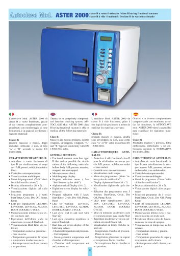 AUTOCLAVE mod. ASTER 2000 