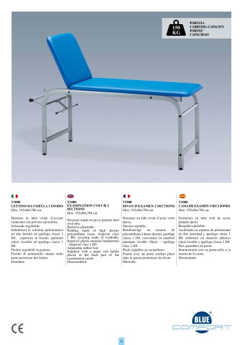T1000 EXAMINATION COUCH 2 SECTIONS