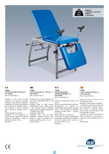 T2000 GYNECOLOGICAL COUCH - 3 SECTIONS
