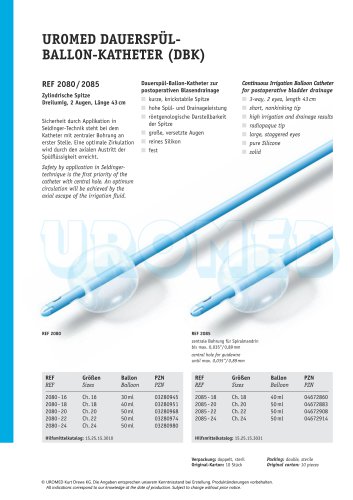 UROMED Continuous Irrigation Balloon Catheter