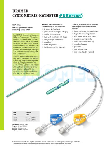 UROMED Cystometry Catheter PURgreen®, female, 2-way