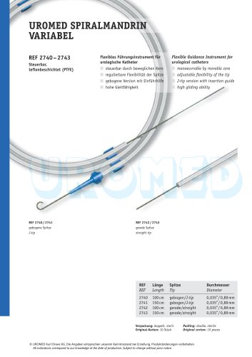 UROMED Spiral Mandrin variable, J-tip