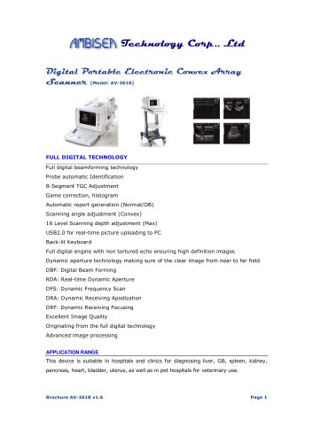 Digital Portable Electronic Convex Array Scanner