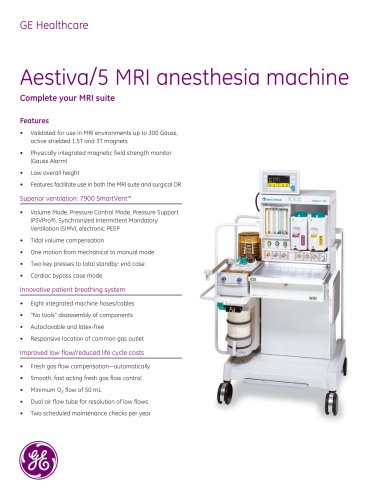 Aestiva/5 MRI anesthesia machine