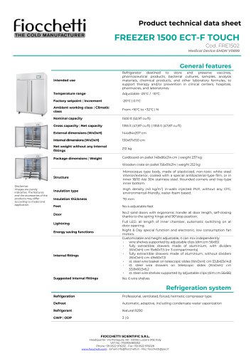 FREEZER 1500 ECT-F TOUCH