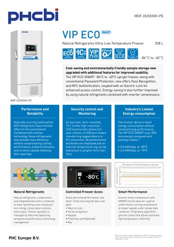 MDF-DU503VH-PE - VIP ECO SMART ULT Freezers (-86&deg;C)