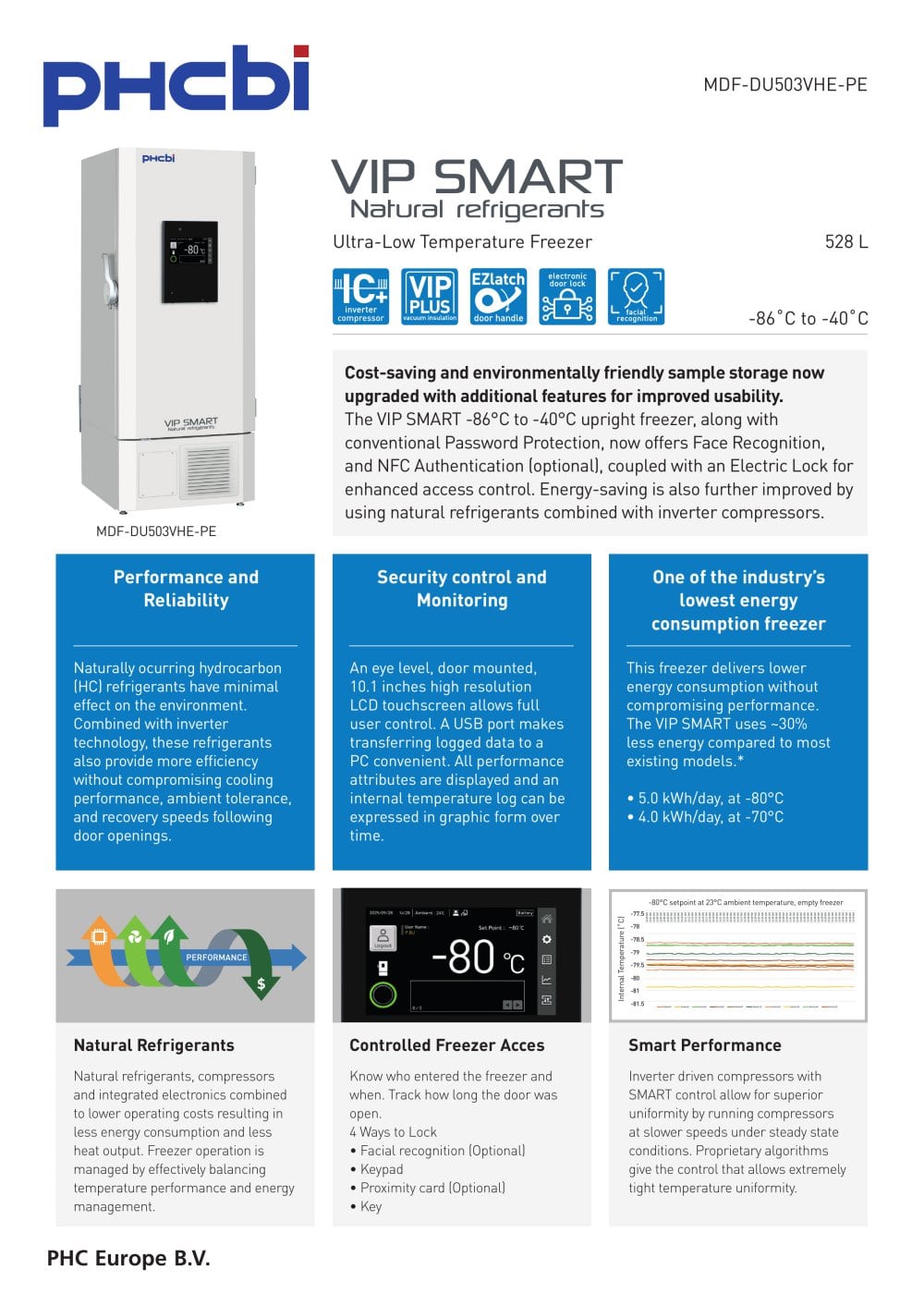 MDF-DU503VHE-PE - VIP SMART ULT Freezers (-86&deg;C) - PHC Europe