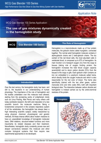 The use of gas mixtures dynamically created in the hemoglobin study