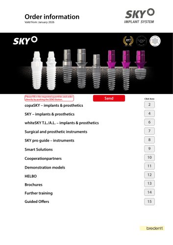 SKY Implant system &ndash; Order Information
