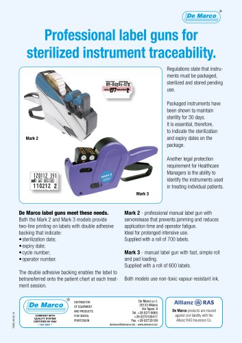 Professional label guns for sterilized instrument traceability