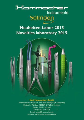 Laboratory catalog novelties