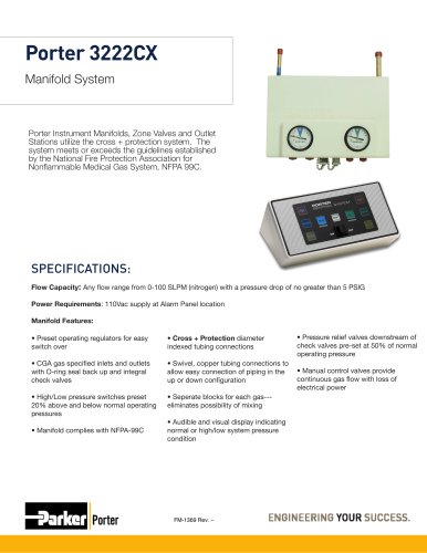 Porter Sentinel Manifold System Spec Sheet FM-1369 Rev-