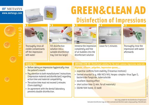 GREEN&CLEAN AD Disinfection of Impressions