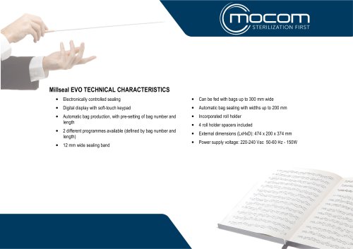 Millseal EVO TECHNICAL CHARACTERISTICS