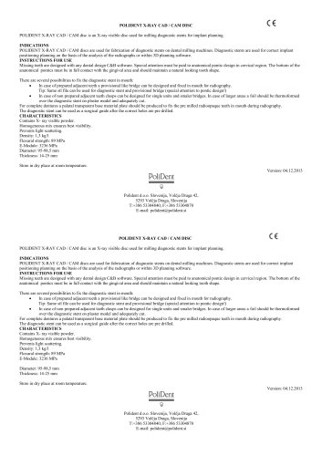POLIDENT X-RAY CAD / CAM DISC