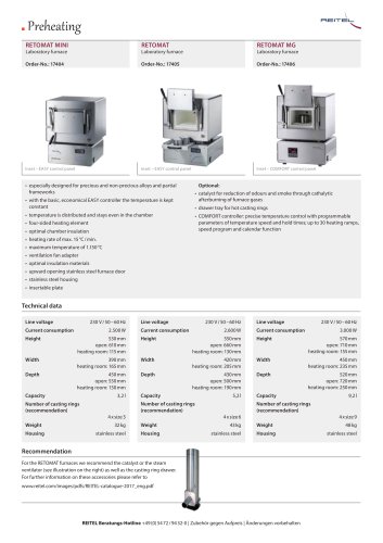 Preheating - RETOMAT