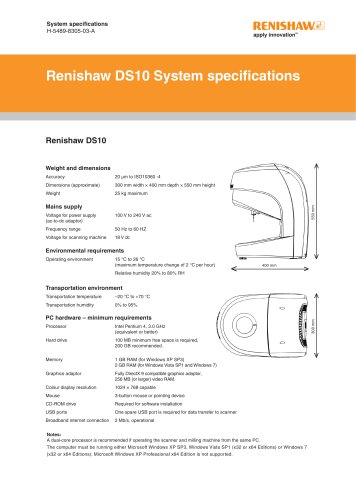 DS10 system specifications