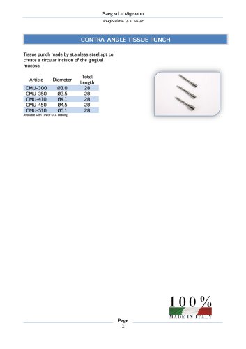 Contra-angle tissue punch