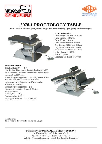 2076-1 PROCTOLOGY TABLE