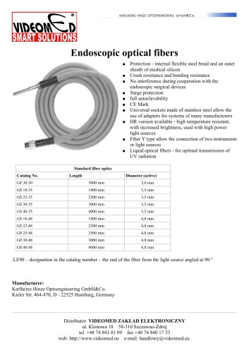 Endoscopic optical fibers