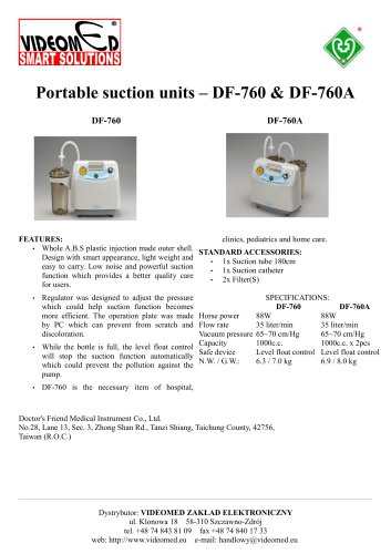 Portable suction units – DF-760 & DF-760A