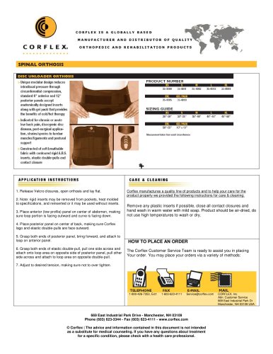 Disc Unloader Spinal Orthosis