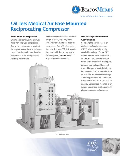 Oil-less Medical Air Base Mounted Reciprocating Compressor