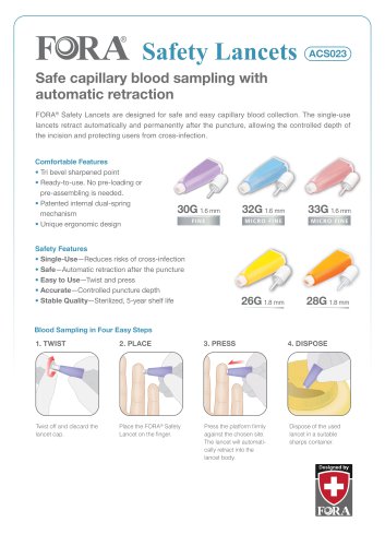 FORA Safety Lancets