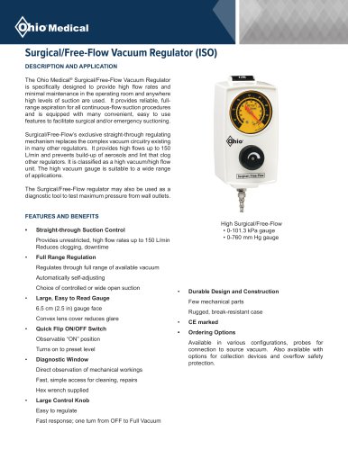 Surgical/Free-Flow Vacuum Regulator (ISO)