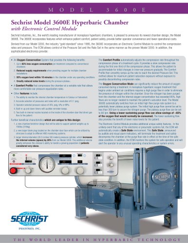 Sechrist Model 3600E Hyperbaric Chamber