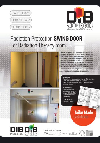 Radiation Protection SWING DOOR For Radiation Therapy room