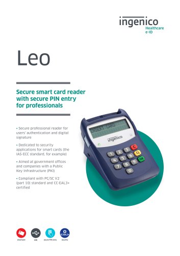 Leo Secure smart card reader with secure PIN entry  for professionals