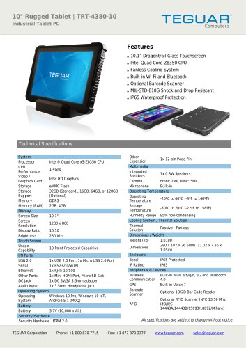 10" RUGGED TABLET | TRT-4380-10