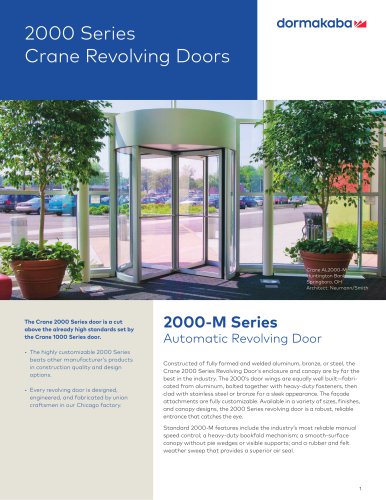 Crane 2000-M Series Manual Revolving Door