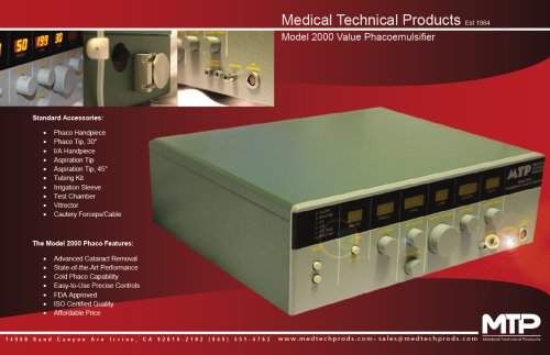 Médical Technical Products Model 2000 Value Phacoemulsifier