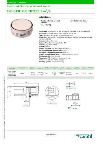 PVC CASE VHE FILTERS 5 m3/h