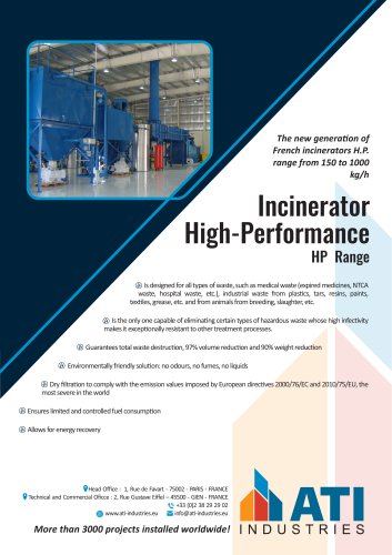 High Performance Incinerators HP Series