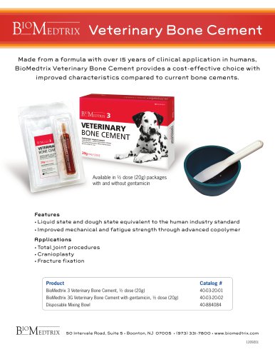 Veterinary Bone Cement