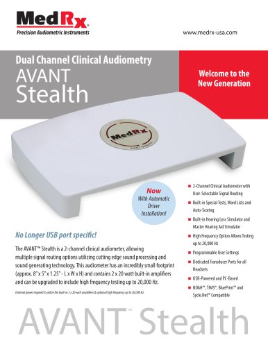 Dual Channel Clinical Audiometry AVANT Stealth