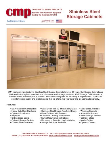 CMP Stainless Steel Storage Cabinets