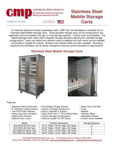 Stainless Steel Mobile Storage Carts