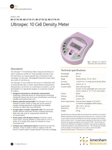 Ultrospec 10 Cell Density Meter