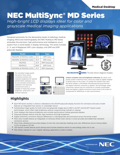 NEC MultiSync® MD Series Old