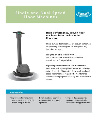 Single and Dual Speed Floor Machines