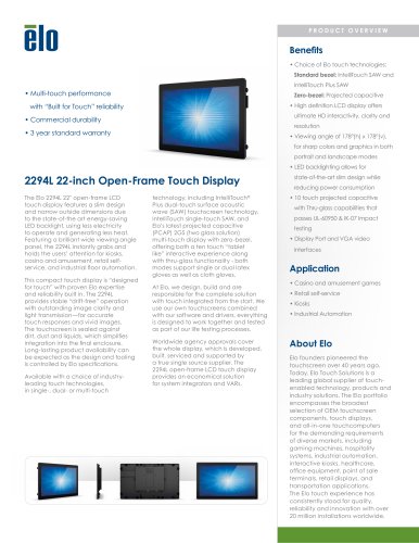 2294L 22-inch Open-Frame Touchmonitor